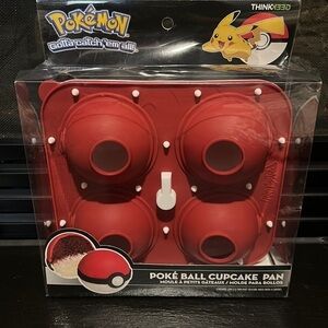 Pokémon poke ball cupcake round sphere cake pan silicone, makes 4